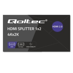 Rozdzielacz aktywny Qoltec Splitter 2 x HDMI 4K x 2K |... | PartsPC.pl