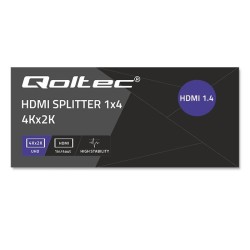Rozdzielacz aktywny Qoltec Splitter 4 x HDMI 4K x 2K |... | PartsPC.pl