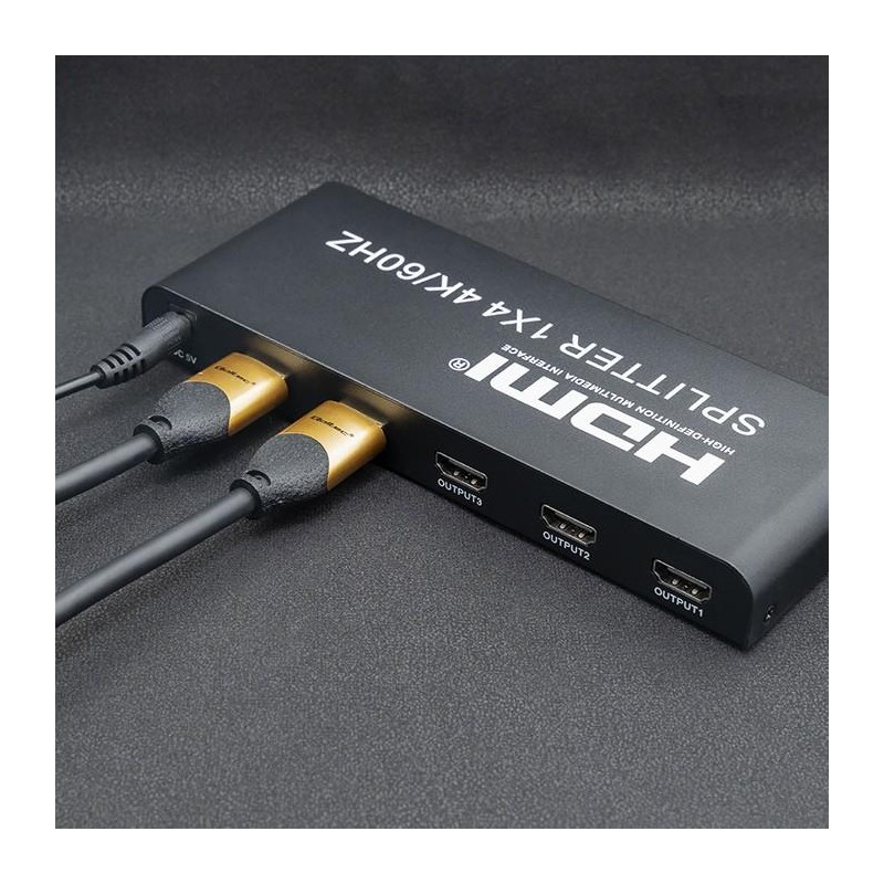 Rozdzielacz aktywny Qoltec Splitter 4 x HDMI 4K x 2K | 6Gb/s… | PartsPC.pl