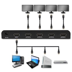 Rozdzielacz aktywny Qoltec Splitter 4 x HDMI 4K x 2K | 6Gb/s… | PartsPC.pl