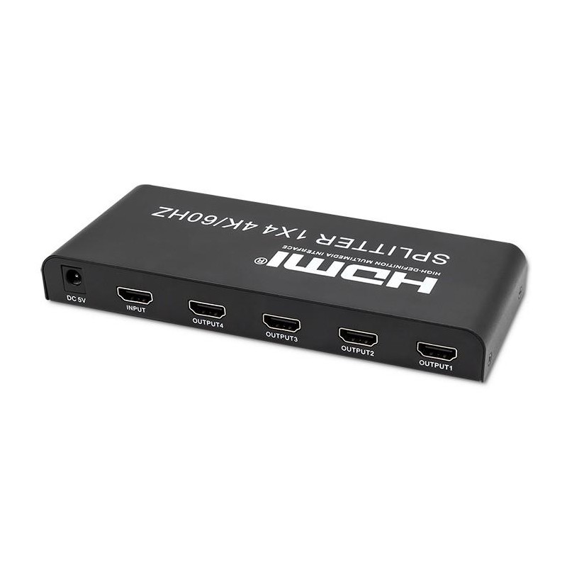 Rozdzielacz aktywny Qoltec Splitter 4 x HDMI 4K x 2K | 6Gb/s… | PartsPC.pl