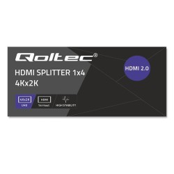 Rozdzielacz aktywny Qoltec Splitter 4 x HDMI 4K x 2K | 6Gb/s… | PartsPC.pl
