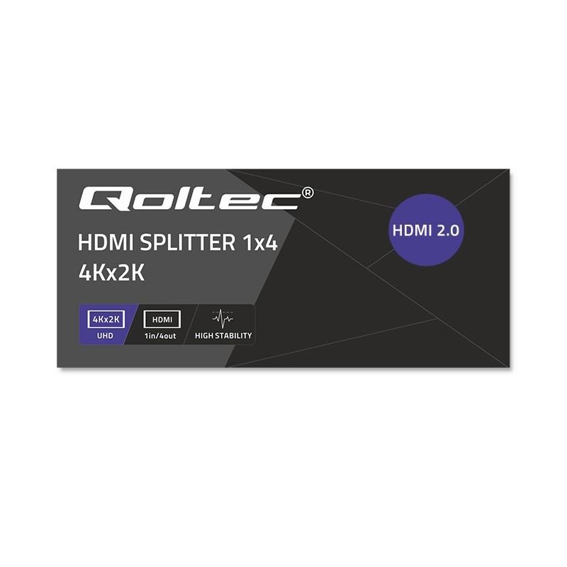 Rozdzielacz aktywny Qoltec Splitter 4 x HDMI 4K x 2K | 6Gb/s… | PartsPC.pl