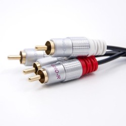 Kabel Qoltec 2xRCA męski / 2xRCA męski | 3m | Czarny