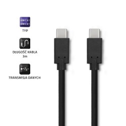 Qoltec Kabel USB 3.1 typ C męski | USB 3.1 typ C męski | 3m … | PartsPC.pl