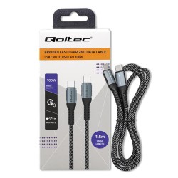Qoltec Kabel USB 2.0 typ C | USB 2.0 typ C 100W | QC 3.0| PD… | PartsPC.pl