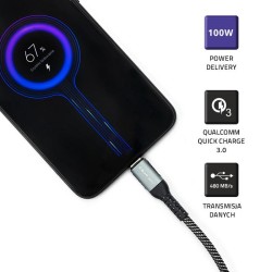 Qoltec Kabel USB 2.0 typ C | USB 2.0 typ C 100W | QC 3.0| PD… | PartsPC.pl