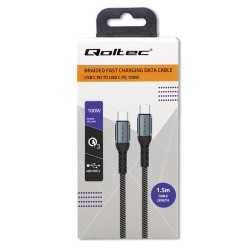 Qoltec Kabel USB 2.0 typ C | USB 2.0 typ C 100W | QC 3.0| PD… | PartsPC.pl