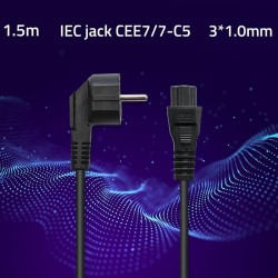 Kabel zasilający Qoltec kątowy SCHUKO | IEC C5 | Koniczynka … | PartsPC.pl