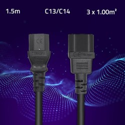 Kabel zasilający Qoltec do UPS | IEC C13/C14 | 3x1.0mm2 | 1.… | PartsPC.pl