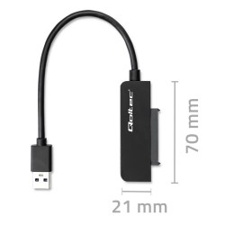Kabel adapter Qoltec SATA | Przejściówka na dysk SSD HDD 2.5… | PartsPC.pl