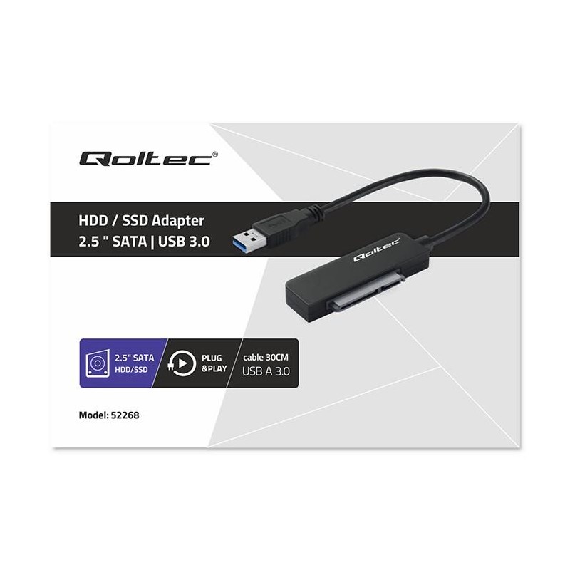 Kabel adapter Qoltec SATA | Przejściówka na dysk SSD HDD 2.5… | PartsPC.pl