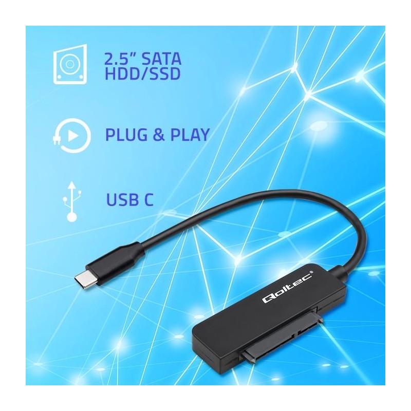 Kabel adapter Qoltec SATA | Przejściówka na dysk SSD HDD 2.5… | PartsPC.pl