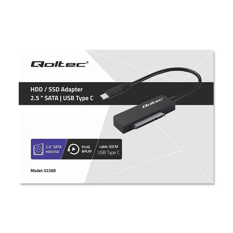 Kabel adapter Qoltec SATA | Przejściówka na dysk SSD HDD 2.5… | PartsPC.pl