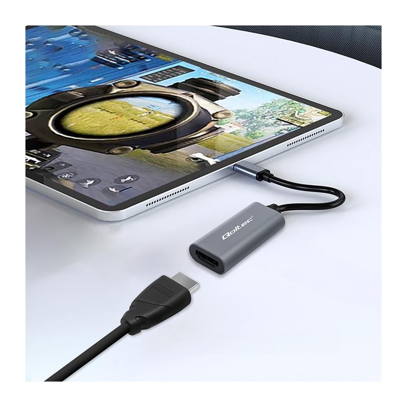 Kabel adapter Qoltec USB-C na HDMI 4K | 60Hz | 32AWG 0,17m… | PartsPC.pl