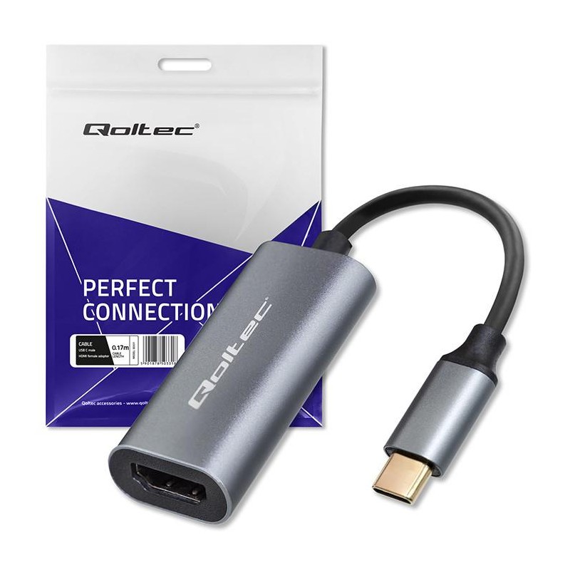 Kabel adapter Qoltec USB-C na HDMI 4K | 60Hz | 32AWG 0,17m… | PartsPC.pl