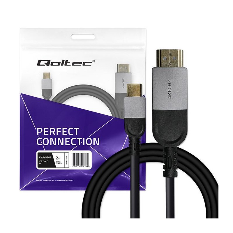 Kabel adapter Qoltec USB-C na HDMI high speed 4K | 60Hz | 32… | PartsPC.pl