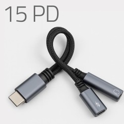 Kabel adapter Qoltec 2w1 USB-C - USB-C + Jack 3.5mm, PD 15W,… | PartsPC.pl