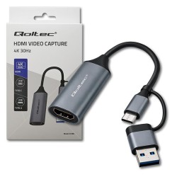 Kabel adapter Qoltec USB-C USB-A | HDMI | 4K 30Hz | Aluminiu… | PartsPC.pl