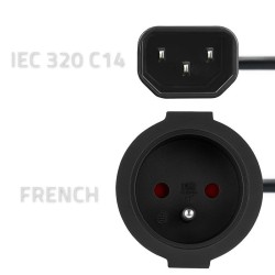 Adapter Qoltec IEC 320 C14 / FRENCH | 0.15m | PartsPC.pl
