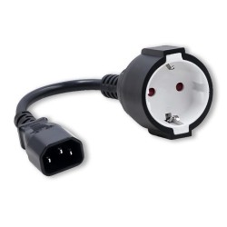 Kabel adapter Qoltec IEC 320 C14 / SCHUKO | 0,15m | PartsPC.pl