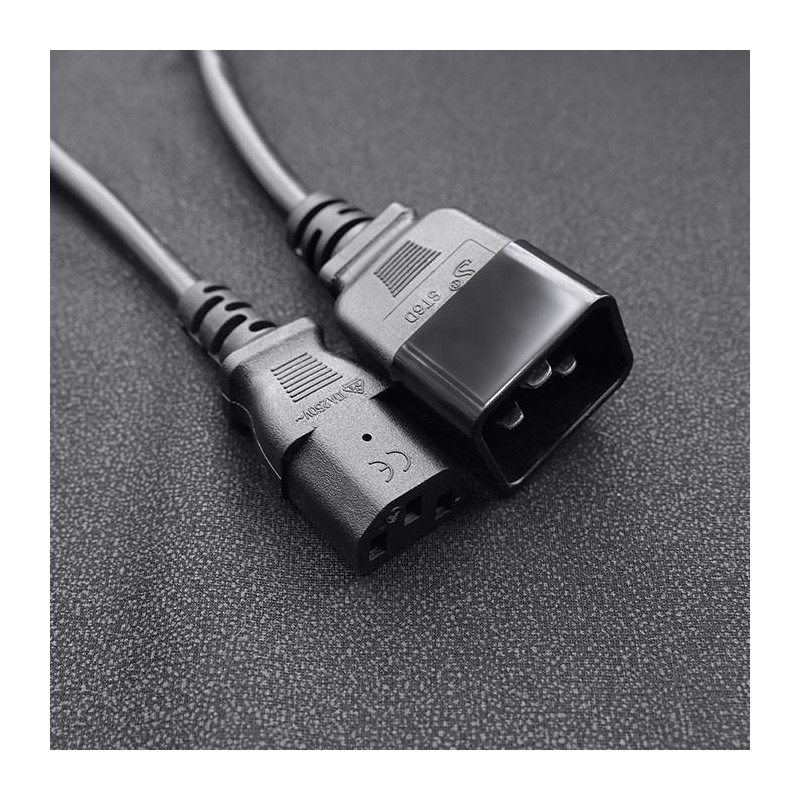 Kabel zasilający Qoltec IEC C20/C13 | 3x1.5mm2 | 1.2m | PartsPC.pl