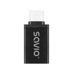 Adapter USB-A 3.1 (F)-USB-C 3.1 (M), SAVIO AK-80, Czarny | PartsPC.pl
