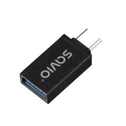 Adapter USB-A 3.1 (F)-USB-C 3.1 (M), SAVIO AK-80, Czarny | PartsPC.pl