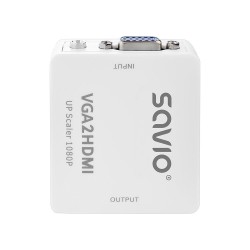Adapter/Konwerter VGA Savio CL-110 VGA (F)+minijack(F) - HDMI A/F Full