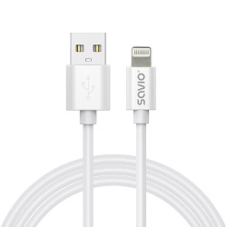 Kabel USB SAVIO CL-192 USB-A do Lightning 1m biały | PartsPC.pl
