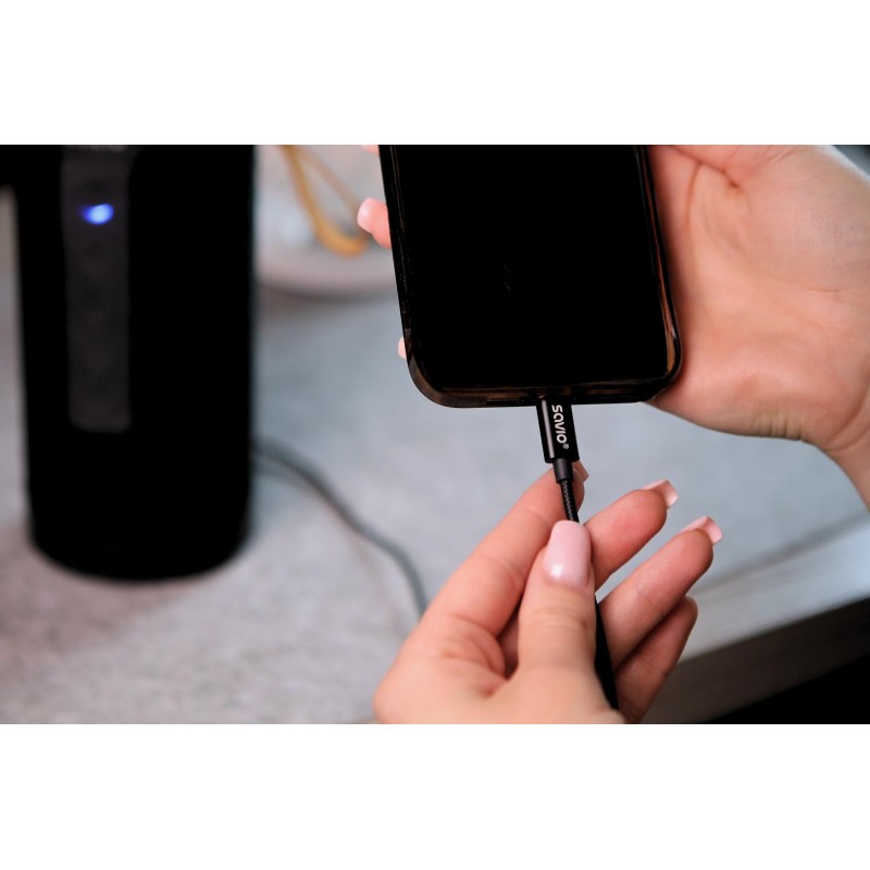 Kabel adapter Savio CL-187 USB-C do Mini Jack 3.5mm 1m | PartsPC.pl