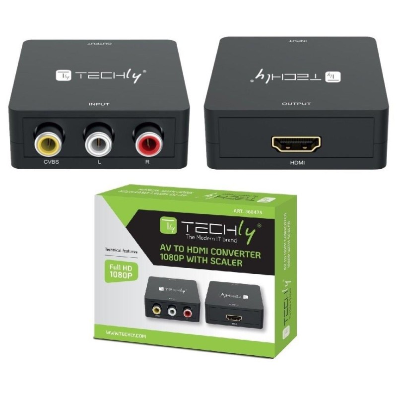 Konwerter Techly AV Composite video i audio 3x RCA na HDMI 1… | PartsPC.pl