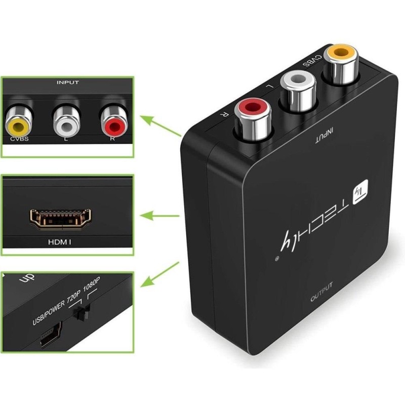 Konwerter Techly AV Composite video i audio 3x RCA na HDMI 1… | PartsPC.pl