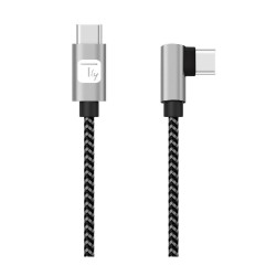 Kabel Techly USB 2.0 USB-C na USB-C kątowy 2m M/M 3A | PartsPC.pl