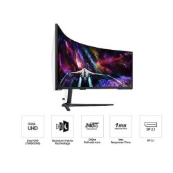 Monitor 57 cali G95NC VA 7680x2160 DUHD 32:9 3xHDMI 1xDP 2xUSB 3.0 KVM 1ms 240Hz HAS Gaming zakrzywiony 3Yd2d
