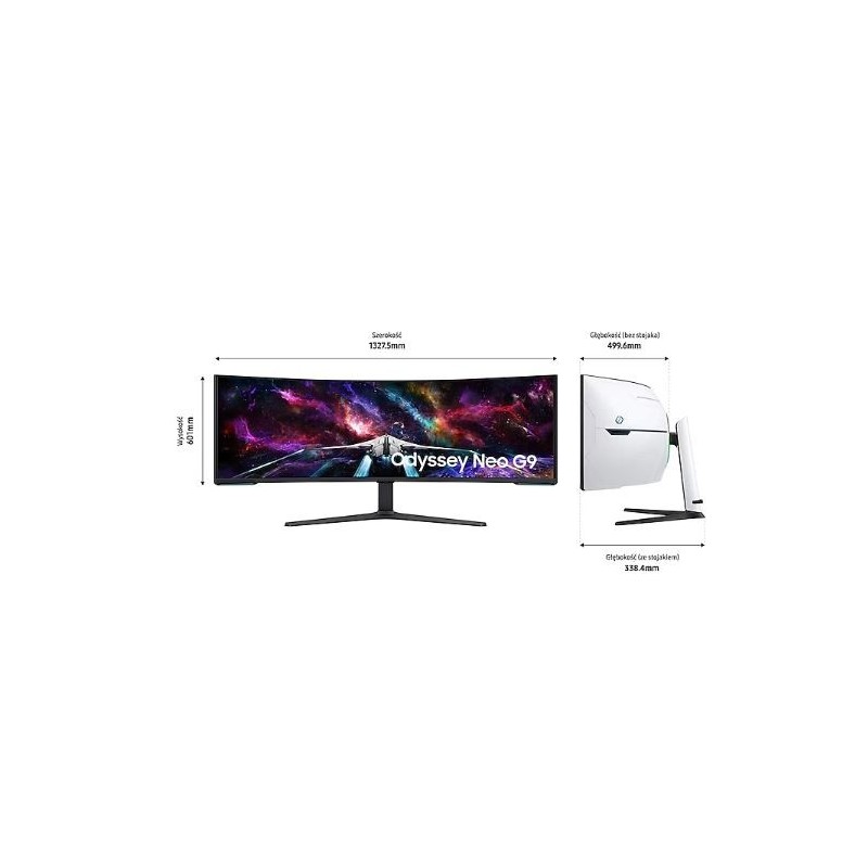 Monitor 57 cali G95NC VA 7680x2160 DUHD 32:9 3xHDMI 1xDP 2xUSB 3.0 KVM 1ms 240Hz HAS Gaming zakrzywiony 3Yd2d