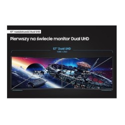 Monitor 57 cali G95NC VA 7680x2160 DUHD 32:9 3xHDMI 1xDP 2xUSB 3.0 KVM 1ms 240Hz HAS Gaming zakrzywiony 3Yd2d