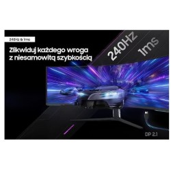 Monitor 57 cali G95NC VA 7680x2160 DUHD 32:9 3xHDMI 1xDP 2xUSB 3.0 KVM 1ms 240Hz HAS Gaming zakrzywiony 3Yd2d