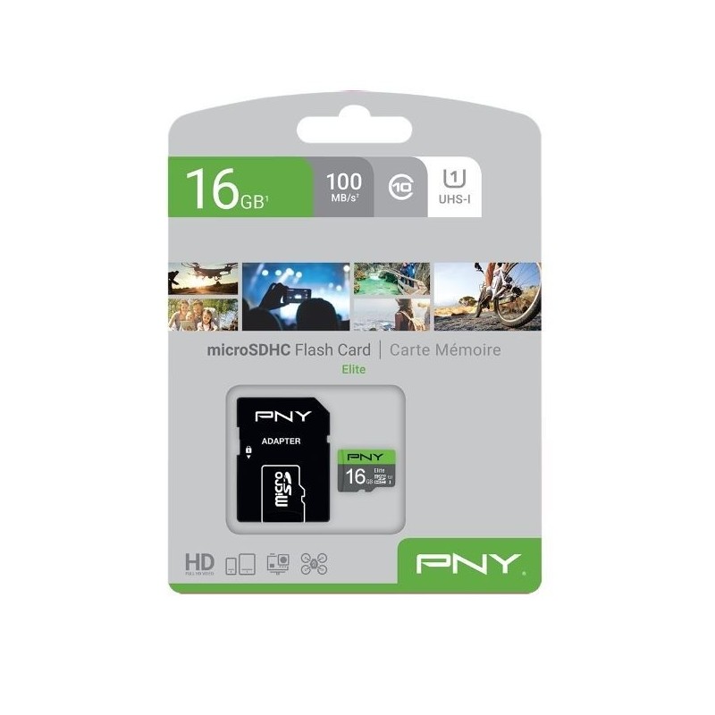 Karta pamięci microSDHC Elite 16GB P-SDU16GU185GW-GE | PartsPC.pl