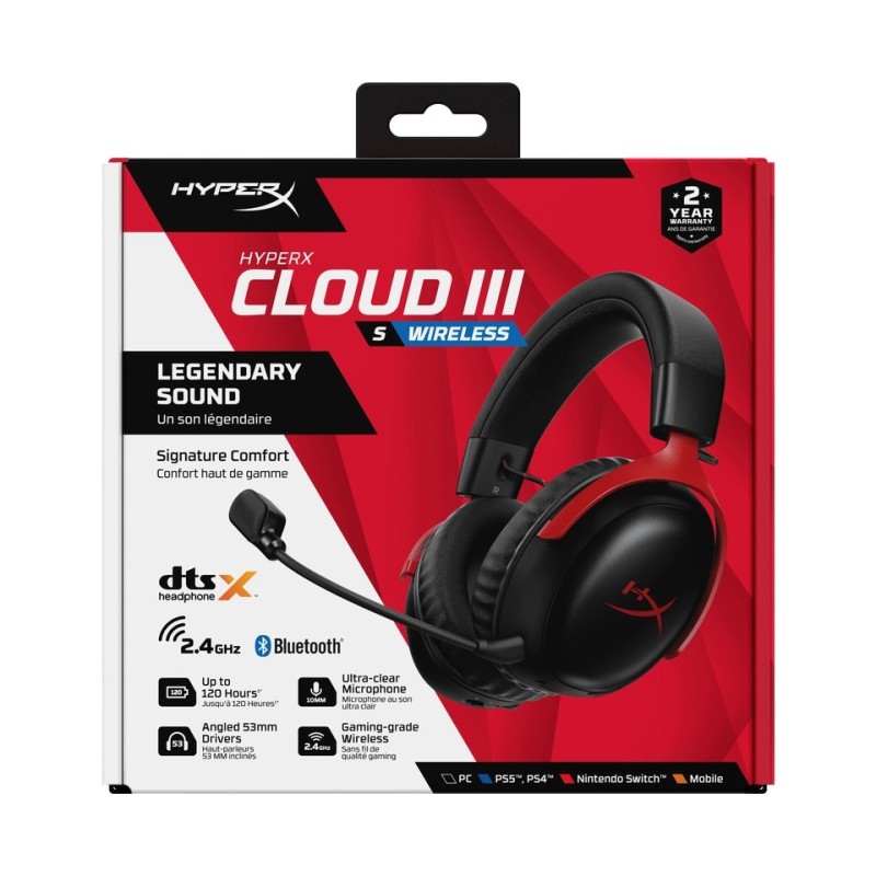 Słuchawki HyperX Cloud III S bezprzewodowe czarny-czerwony G… | PartsPC.pl