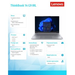 Laptop ThinkBook 14 G9 21UY00G2PB W11Pro 7 240H/16GB/512GB/I… | PartsPC.pl