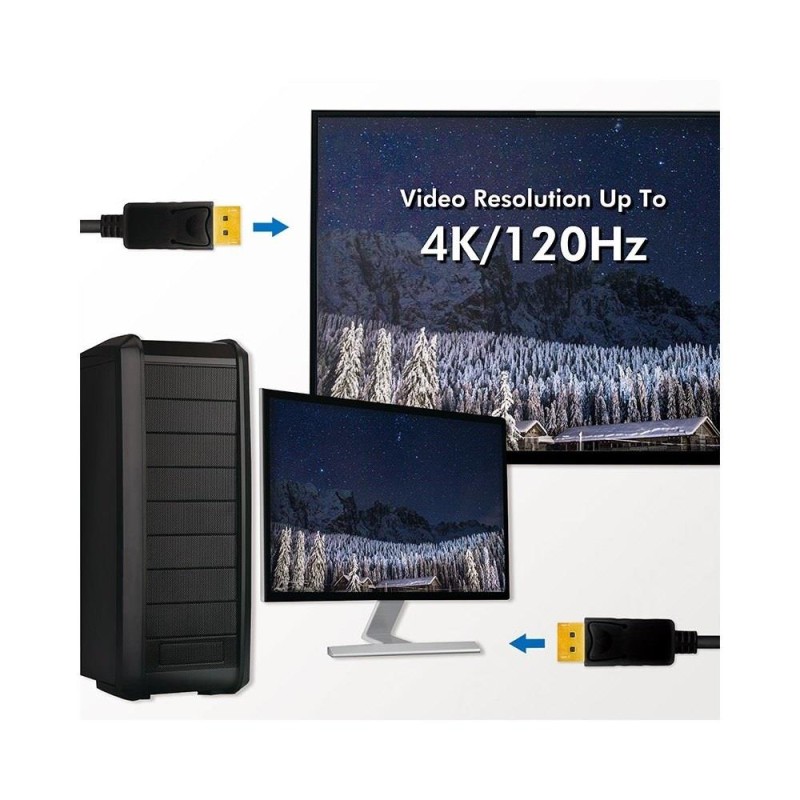 Kabel Techly DisplayPort 1.4 8K DP-DP M/M 2m czarny | PartsPC.pl
