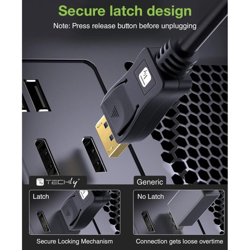 Kabel DisplayPort Techly 2.1 4K*120Hz 3m 54G czarny