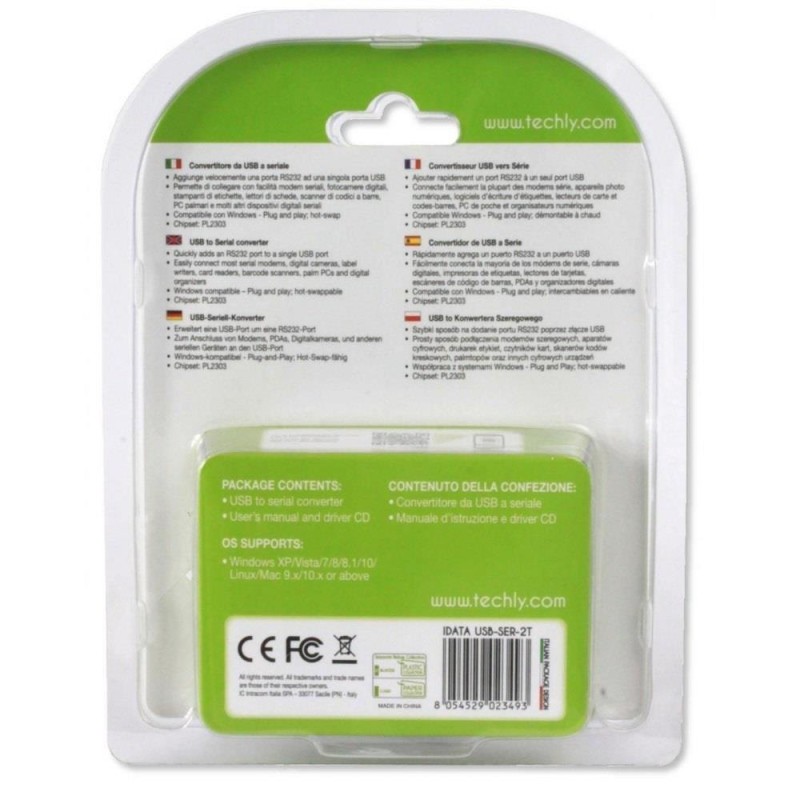 Kabel adapter Techly USB na port szeregowy RS232/COM/DB9 | PartsPC.pl