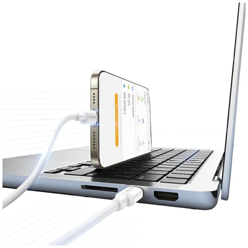 Kabel USB Usams U90 USB-C 1m 60W Fast Charge biały | PartsPC.pl