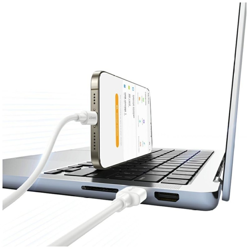 Kabel USB Usams U90 USB-A/USB-C 1m 3A biały | PartsPC.pl