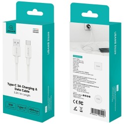 Kabel USB Usams U90 USB-A/USB-C 1m 3A biały | PartsPC.pl
