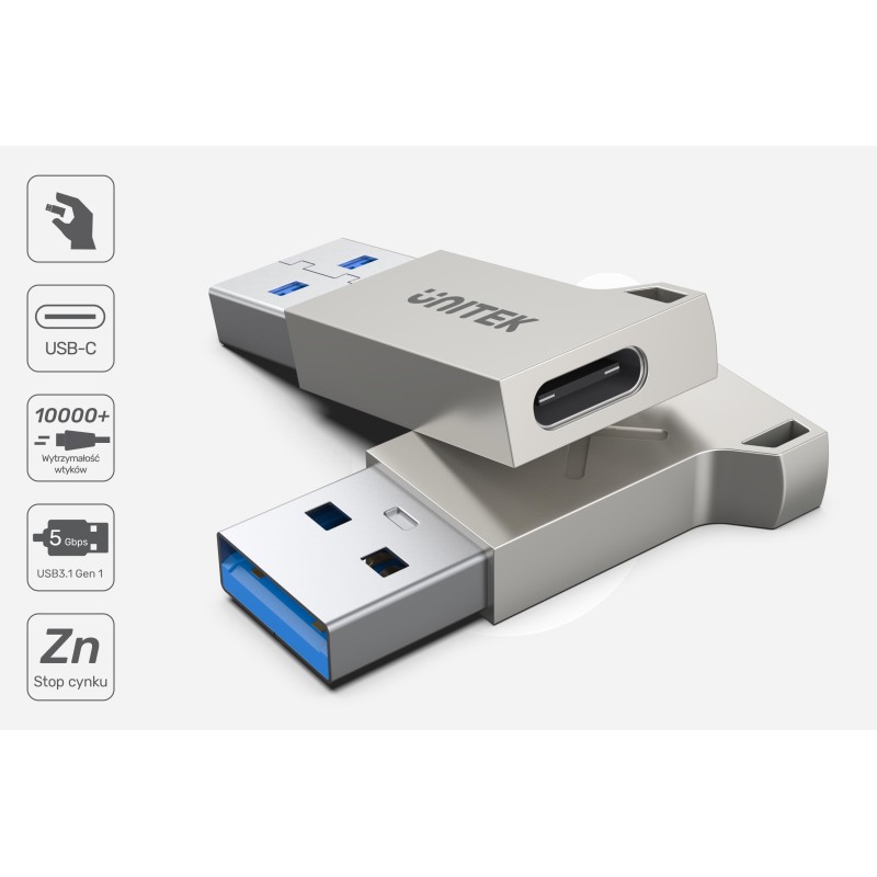 Adapter UNITEK A1034NI USB-A - USB-C 3.1 Gen1 | PartsPC.pl