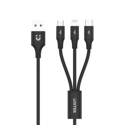 Kabel USB Unitek C14049BK USB 3 w 1 czarny (microUSB, Lightn… | PartsPC.pl