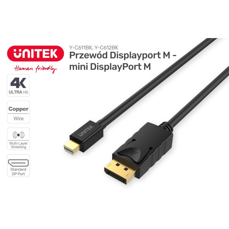 Unitek przewód miniDisplayport/Displayport M/M 2m | PartsPC.pl